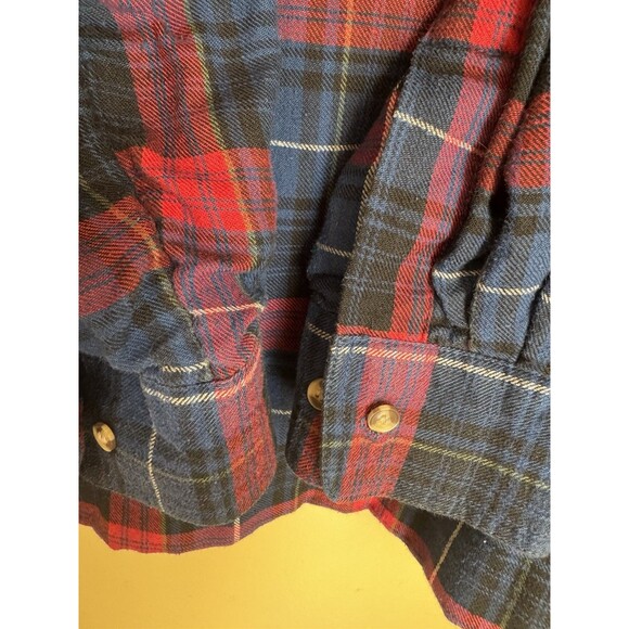 Sports Afield Blue Red Plaid Thermal Lined Flannel Shirt Shacket Men’s XL - Picture 7 of 8